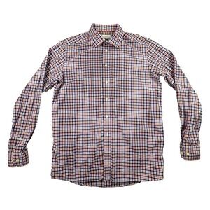 Eton Men's XL Multicolor Gingham Dress Shirt Contemporary Fit LS SEE DESCRIPTION